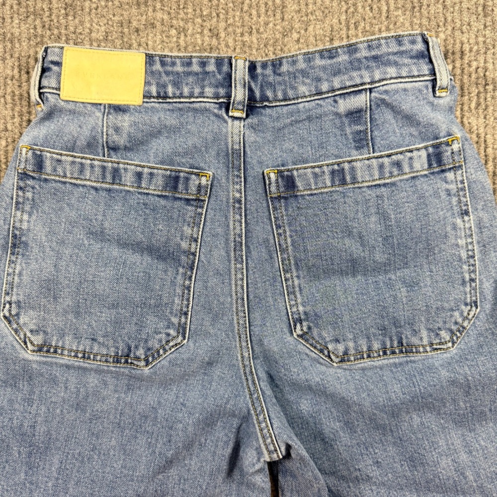 Everlane The Utility Barrel Jean 26R Medium Blue High Rise Curved Leg Denim - Picture 10 of 11
